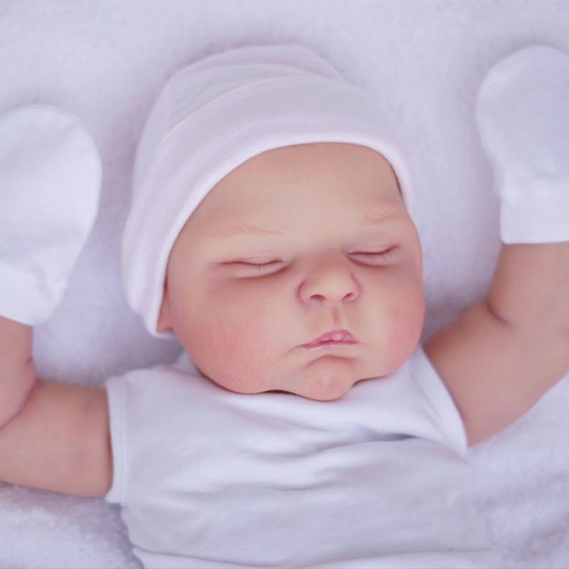 20palcová 50cm jako skutečná měkká silikonová panenka Spící tlusté novorozené dítě s 3D barvou kůže a viditelných žilek Hračka na tělo pro dívku a děti dárek k narozeninám