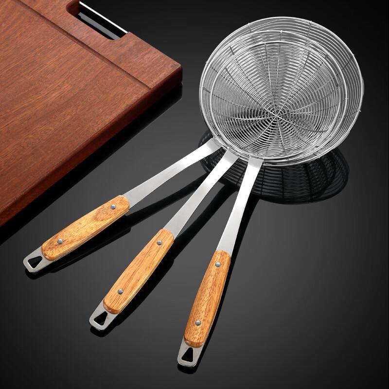 Wooden Handle Stainless Steel Wire Skimmer Set