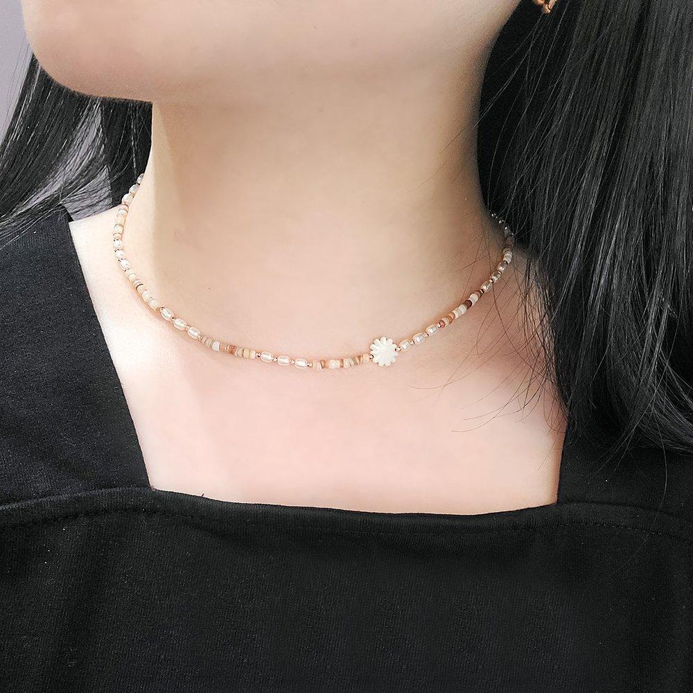 Aloha Mother-of-Pearl Chip Bead Necklace