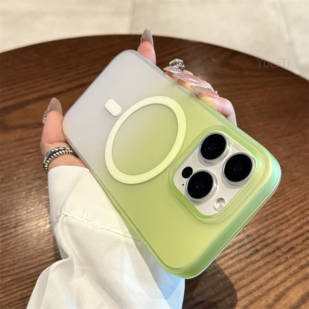 Luxury Transparent Magsafe Phone Case For iPhone 16 15 14 13 12 Pro Max Plus Matte Magnetic Bumper Back Cases Cover