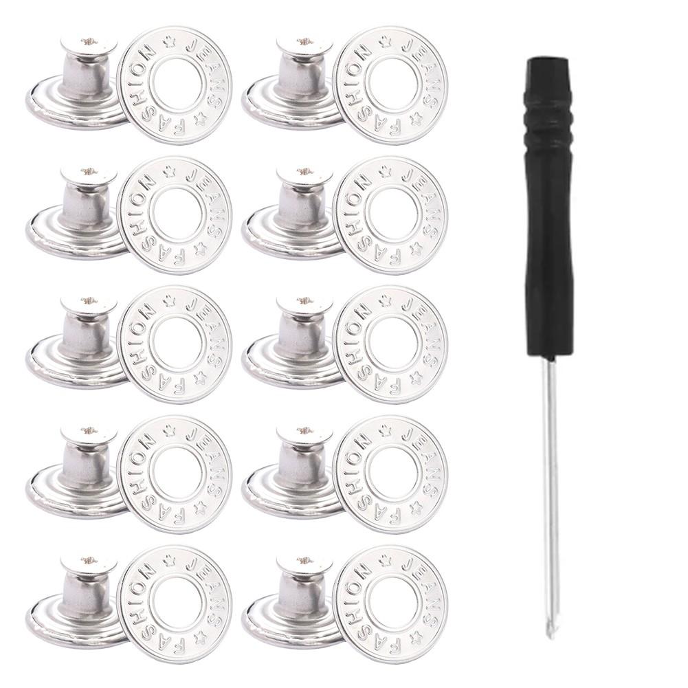 Screw Button Metal Jean Button Repair Replacement Metal Jeans Buttons
