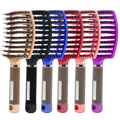 Haarbürste, Haarkamm, Entwirrungsbürste, Borsten und Nylon, Damen, Nassmassagekamm, lockiges Friseursalon-Styling-Werkzeug