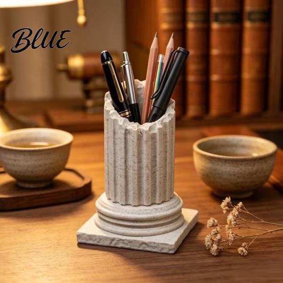 3D Printed Pen Design Organizer Roman Holder Pillar Cup Vintage Column Stationery Container Decorative Pencil Box for Home Office