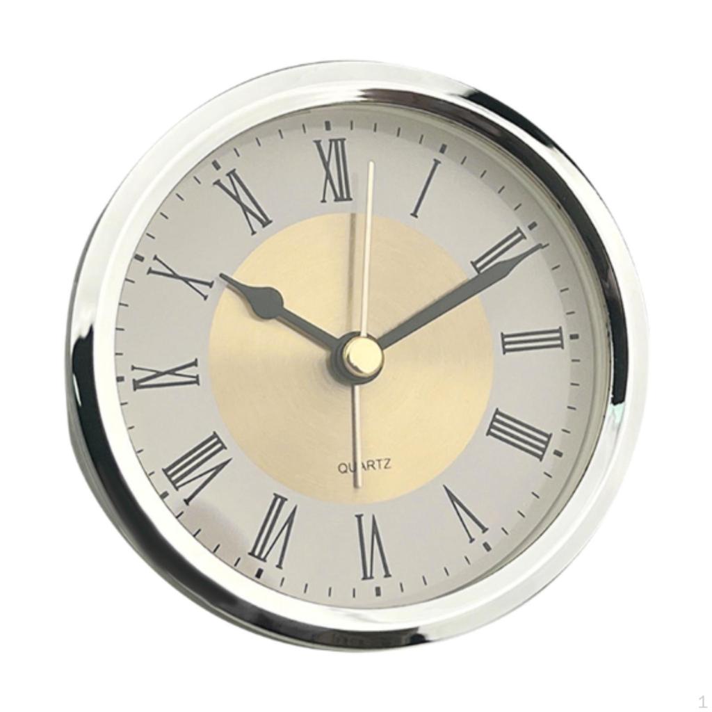 Round Clock Insert Clocks Head Mini Modern with Roman Numerals 3.5inch for Living Room