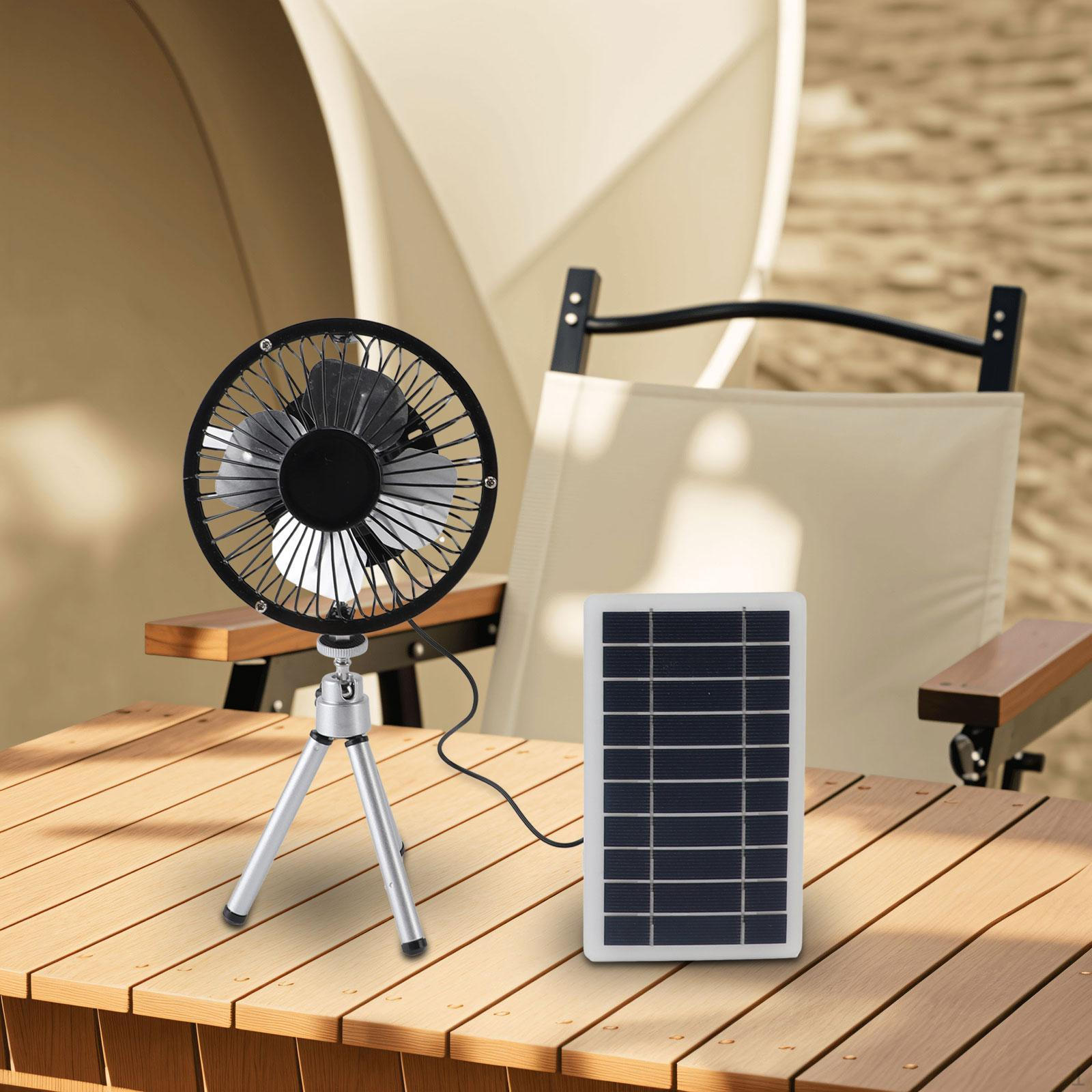 

Solar Panel Fan Powered with Holder Stand 10W USB Ventilation Cooling for Camping