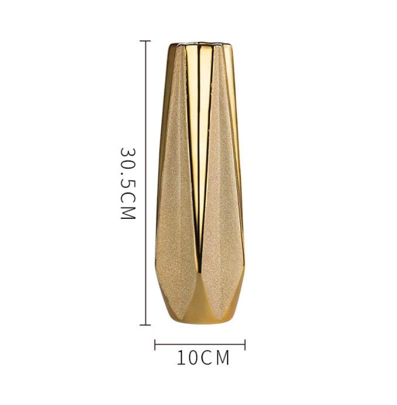 30 cm Luxus Europa Gold Keramik Vase Heimdekoration Kreatives Design Porzellan Dekorative Blumenvase Für Hochzeitsdekoration