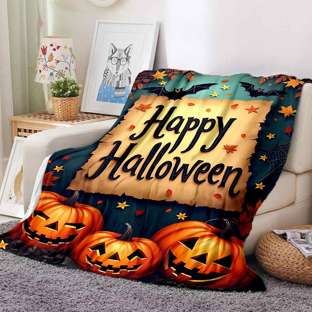 1pc Halloween Decorations Blanket, Lightweight Flannel Throw For Sofa, Bed, Travel, Camping, Livingroom, Office, Couch, Chair, And Bed,