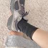 Glass Fiber Edge Summer Light Style Polka Dot Mid-calf Pile-up Socks for Women, Cool and Breathable.