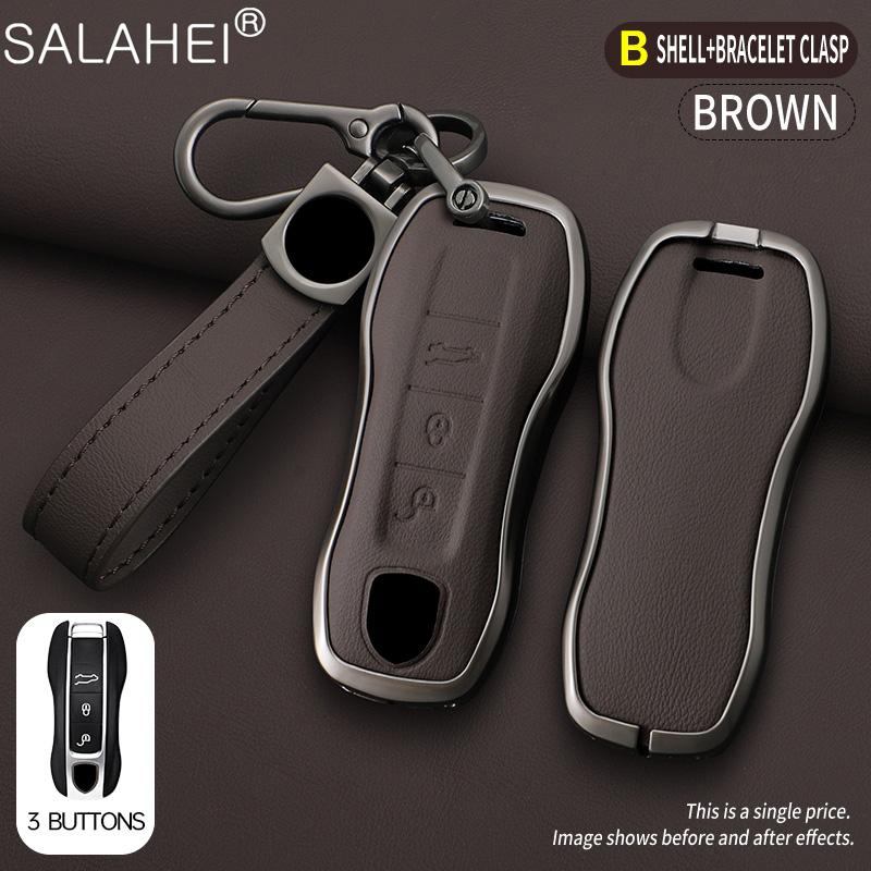 Car Key Case Cover Shell For Porsche Panamera Spyder Carrera Macan Boxster Cayman Cayenne 911 970 981 991 Keychain Accessories