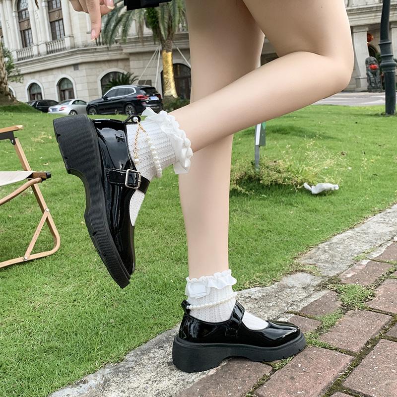 Mode Japanska Mary Jane-skor för kvinnor Retro Skolflicksuniform Tjocksulade Damhögklackar Trendiga och Mångsidiga