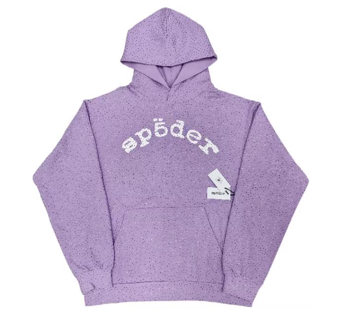 Unisex bluza z kapturem Sp5der 555555 Diamond w stylu amerykańskim - Modna moda uliczna