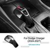 For Dodge Charger 2024-2027 LHD Real Hard Dry Carbon Fiber Gear Shift Knob Cover Trim Sticker Anti-Scratch Wear-Resistant Decor