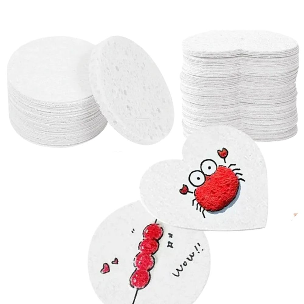 CLAFTLAB SAIL Sponge Paper, Water-Swellable Paper, 20 Sheets, Heart and Round Shapes, 3D Art, DIY Craft Supplies Kit, Summer Vacation, Kids