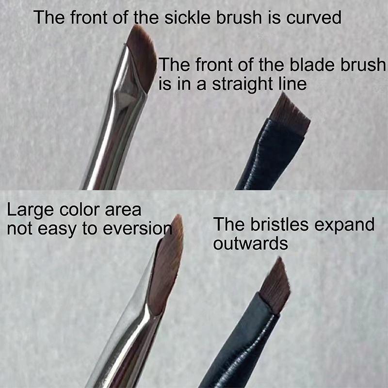 SENKA Professional Ultra Thin Wooden Handle Angled Flat Head Single Eyeliner Eyebrow Waterproof Makeup Brush