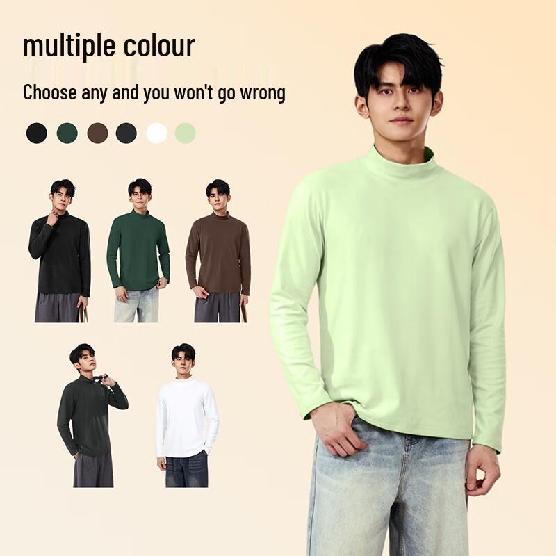 Baleno Men's S&K Double-Sided Warm Fleece Stand-Up Collar Long Sleeve T-Shirt