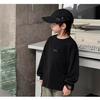 Boys Cotton Long Sleeve T Shirt Spring Autumn White Base Layer Top For Big Kids