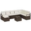 VidaXL Canapé Jardin 9 Pièces Avec Coussins Poly Rattan Marron 3359237