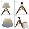 Wooden Tripod Lamp with Jute Shade Unique Table Lamp for Bedroom Office Decor Perfect