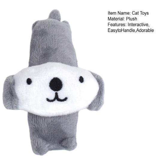 Cute Plush Catnip Toy Adorable Dog Bear Rabbit Doll Stimulating Cat Plaything for Biting Kicking Fun Chew Resistant Toy with Kittens Adult Cats