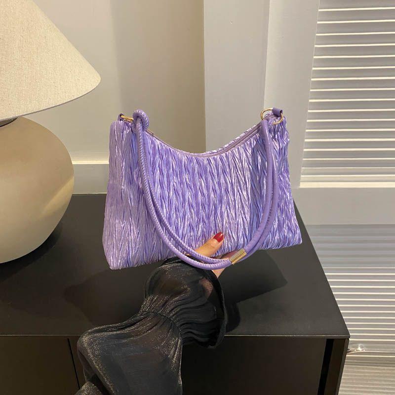 

Нейлоновая сумка с морщинами для женщин. Новинка 2023 года, модная и модная большая сумка для поездок на работу. Универсальная сумка на одно плечо. фиолетовый