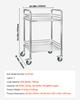 VEVOR Stainless Steel Cart, 2-Tier Rolling Lab Utility Cart with Lockable Wheels, Medical Serving Trolley Clinic Tray