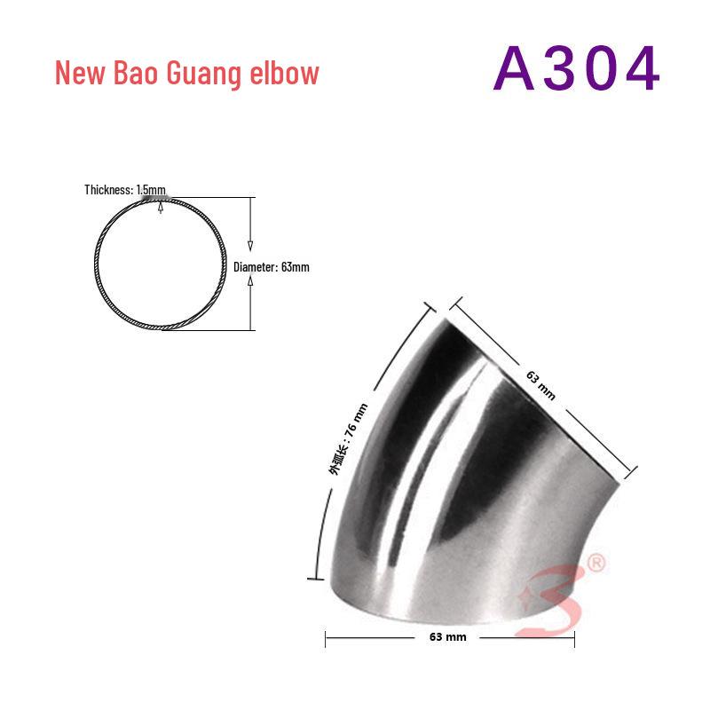 

304 Stainless Steel 45° Decorative Elbow with 63/63.5/76/89 mm Diameter for Welding