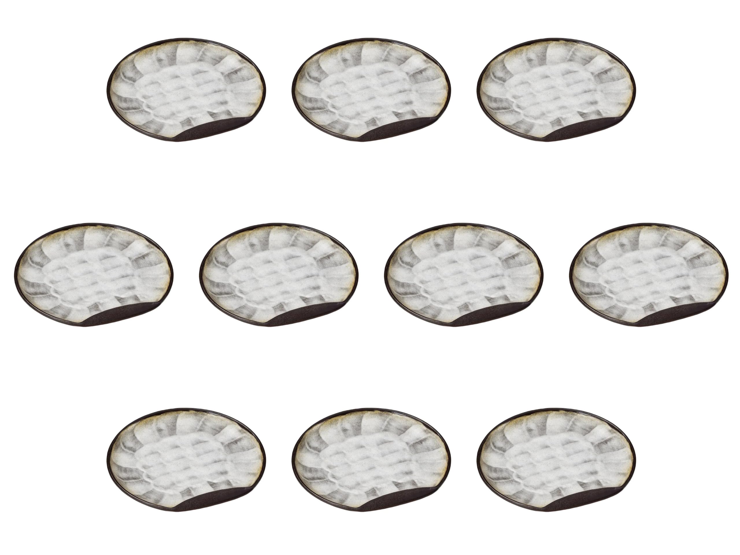 

Set of 10 Bizen Shino Plates x Large Round Plates by Setomonohonpo Half-Moon 7.0 [21.5 20cm]