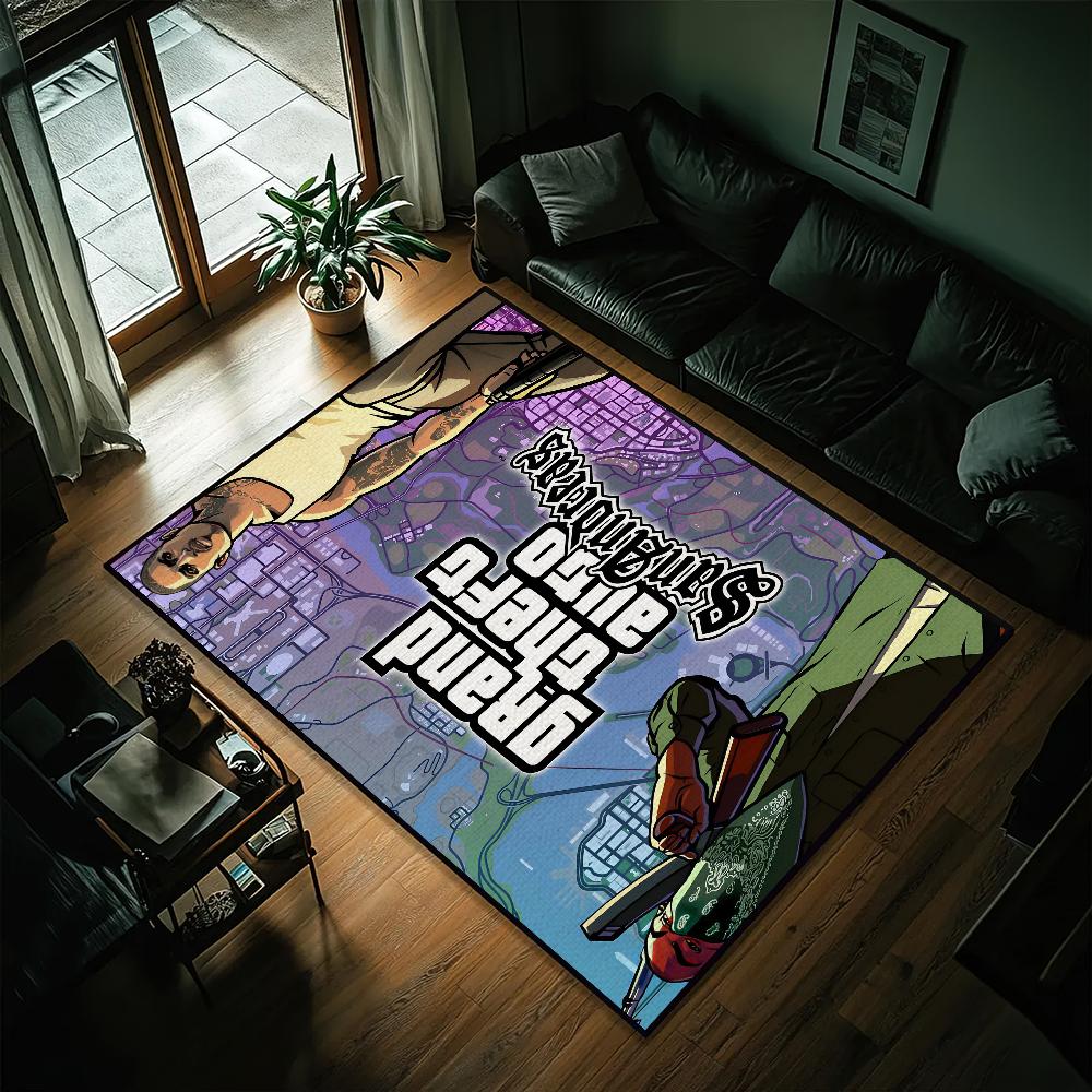 Game G-GTA S-San A-Andreas Carpet Bedside Kitchen Bath Living Home House Bedroom Floor Mat Doormat Large Carpet Rug Decoration