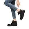 Large size high-top short boots for women's autumn and winter new retro simple drawstring lace flanged thick-soled short boots