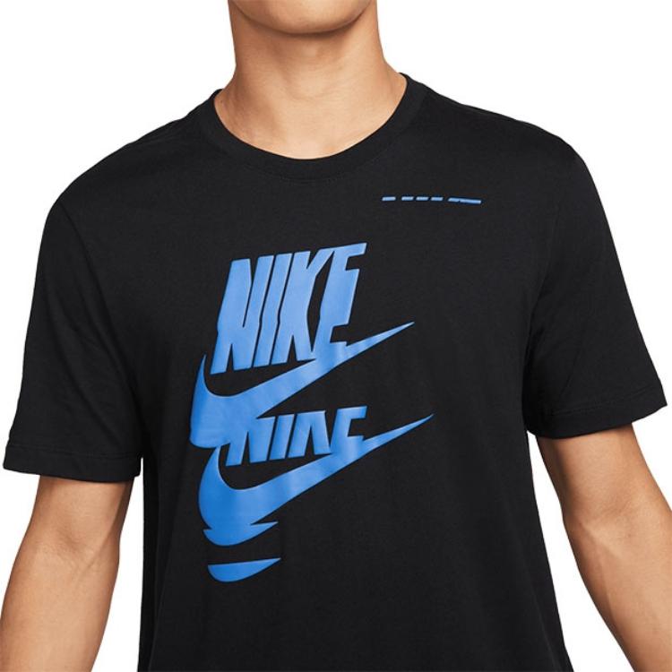 Nike Sportswear T Shirts Men's Black Crew Neck Moderate Straight Fit DM6378-010