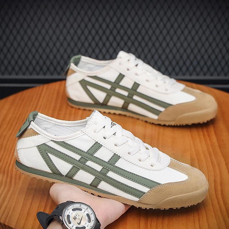

Мужские классические кроссовки для бега на шнуровке, спортивная обувь на плоской подошве, мягкая подошва, прогулочная обувь, дышащая парусиновая обувь, обувь Forrest Gump 39 бежевый