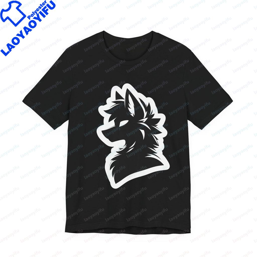 Furry Wolf Silhouette Graphic Printed Unisex Unisex TShirt Casual Fashion Loose Harajuku Soft Y2k Clothing Short Sleeve T Shirt