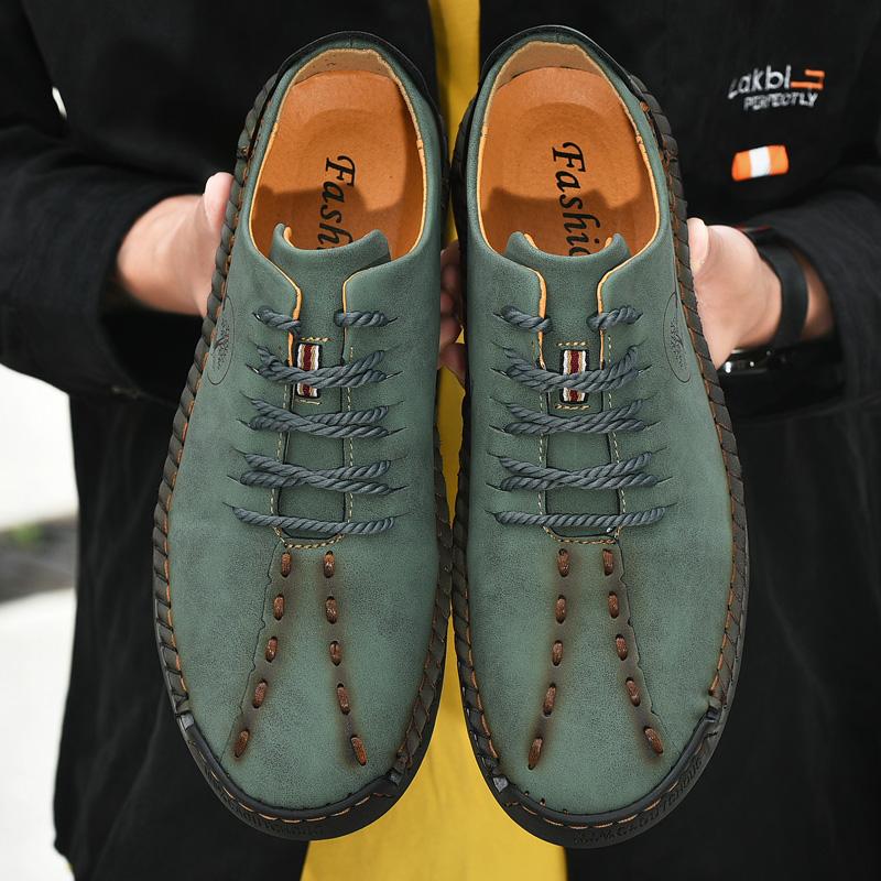 Men’s Moccasins Green Driving Shoes Wide Blue Flats Casual Shoes Plus Size Outdoor Summer Handmade Shoes