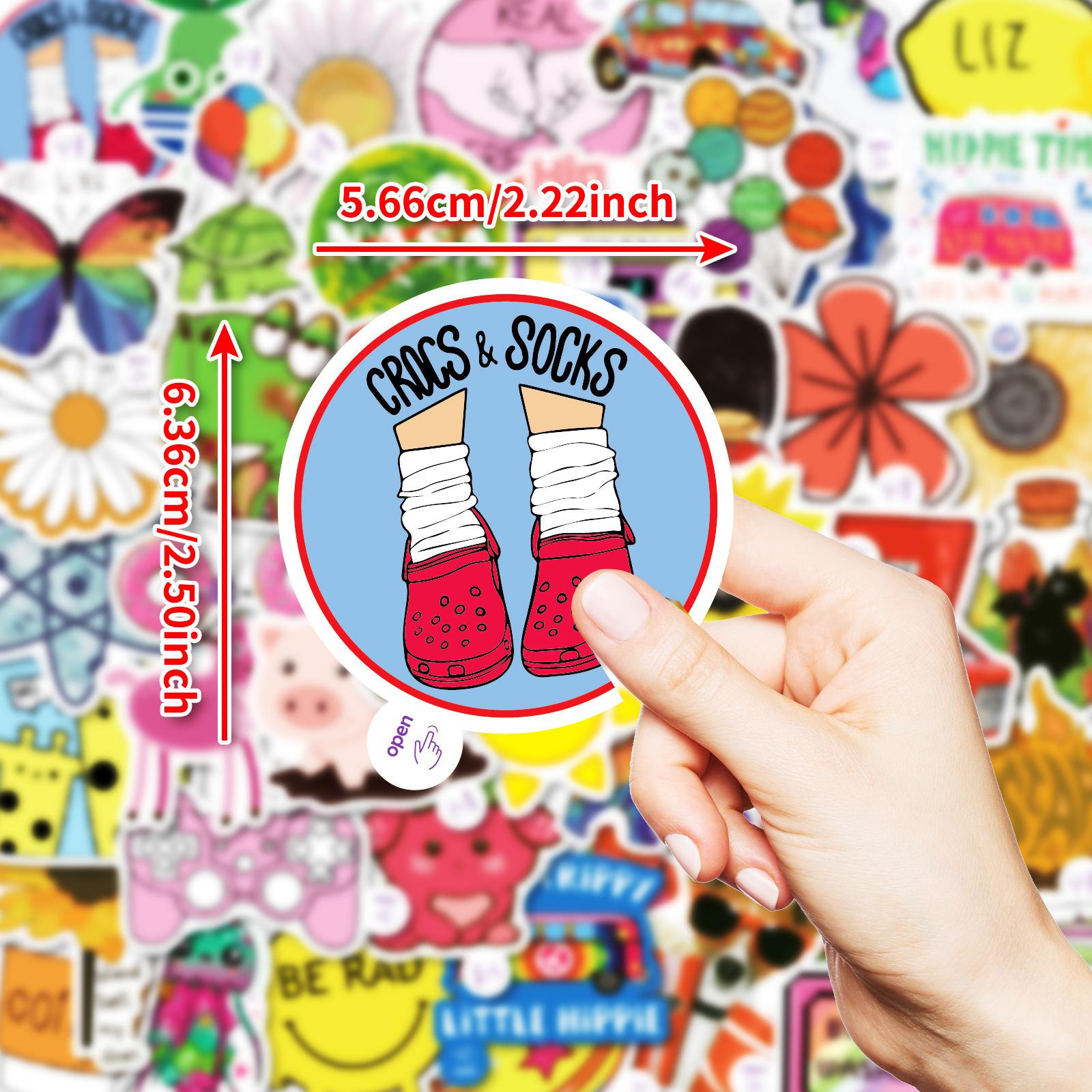 

50 Наклеек с маленькими ушками бабочки с открытыми кончиками Легко отрываемые Детские мультяшные Граффити Декоративные наклейки