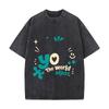 Bold Self Love Quote Typography Retro Washed Distressed T Shirt Men Summer Casual Short Sleeve