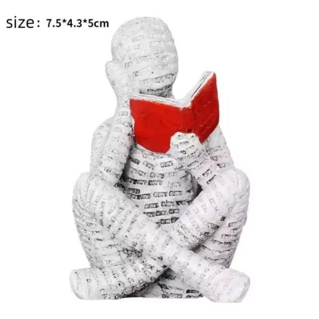 

Creative Reading Woman Resin Statue Nordic Modern Simple Decor -Desk Bookshelf Home Office Living Room Gift for Book Enthusiasts