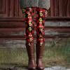 Women's Casual Fashion Outdoor Christmas Printed Slim Elastic Yoga Pants Cropped Pants