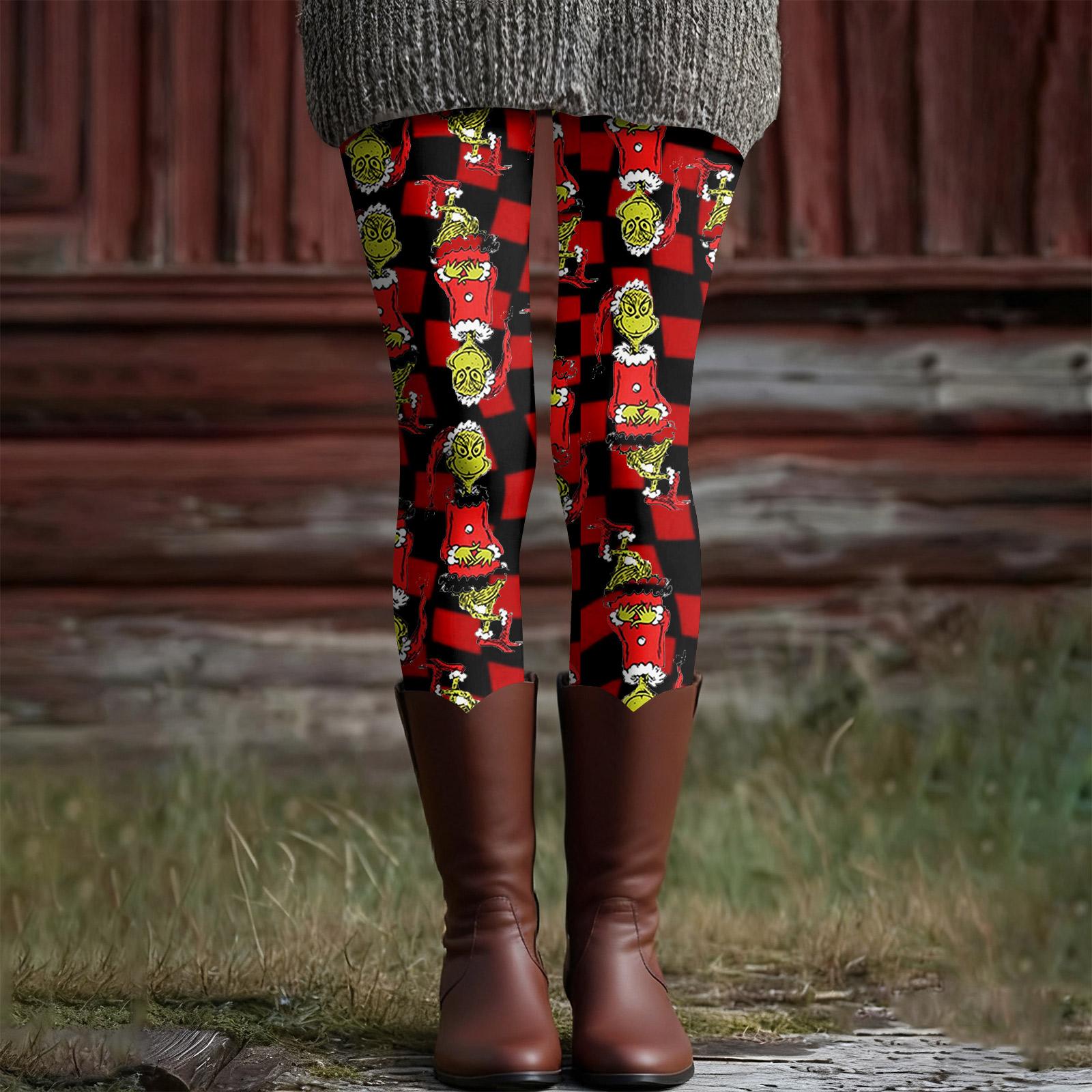 

Женские повседневные модные уличные рождественские облегающие эластичные брюки для йоги, укороченные брюки XXL винный