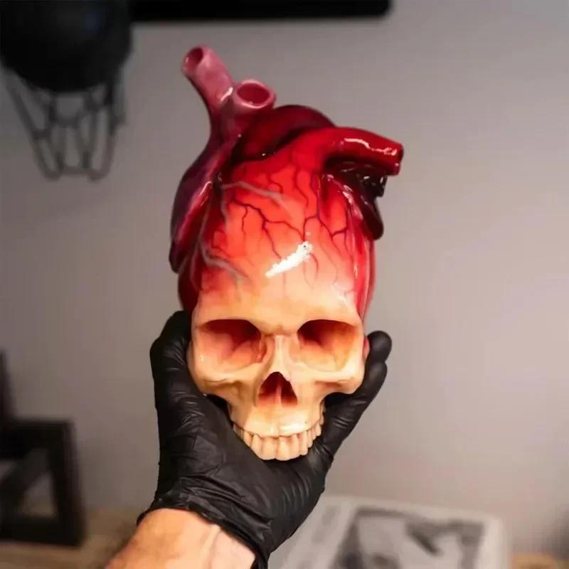 Skull Heart Desktop Decoration Halloween Party Decoration Fairy Tale Skull Craft Ornament Home Accessories Figurines