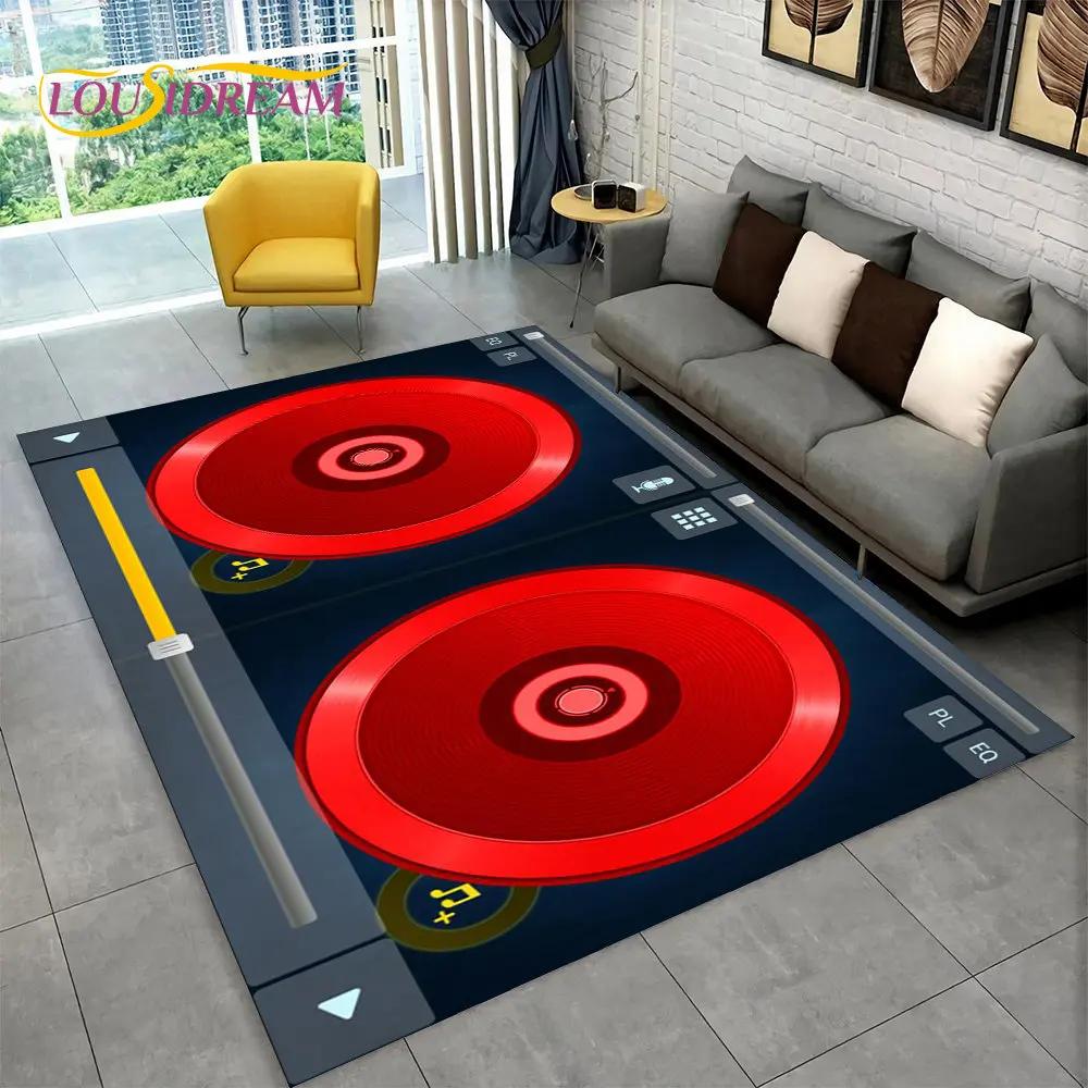 3D DJ Music Screen Keyboard Area Rug,Carpet Rug for Living Room Bedroom Sofa Doormat Hallway Decor,Sport Yoga Non-slip Floor Mat