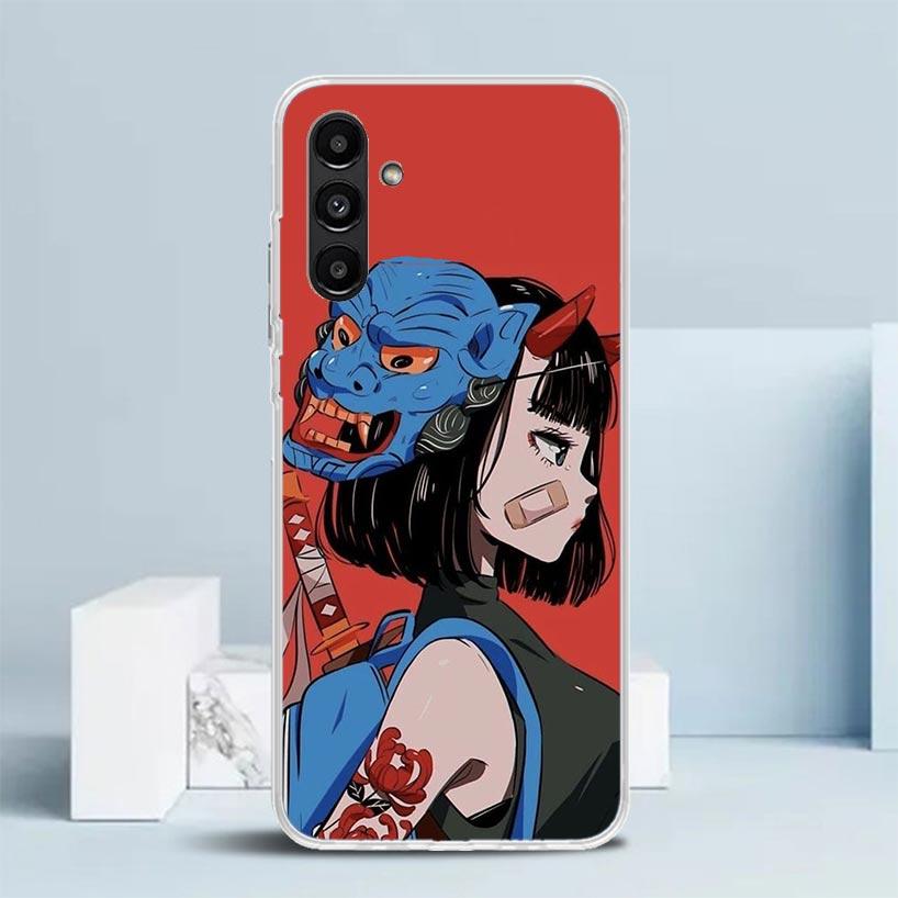 Japanese Style Anime Girl Phone Case For Samsung Galaxy A17 A37 A57 A16 A15 A14 A13 A56 A55 A54 A53 A36 A35 A34 A33 A26 A25 A24