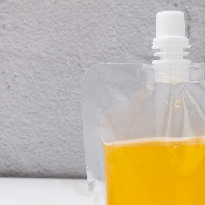 100pcs Independence Beverage Bags Transparent Self-reliance Suction Nozzle Bag Disposable Thickening Milk Tea Fruit Juice Packaging Sealing Bags