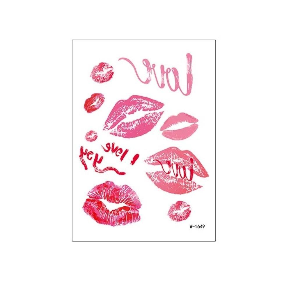 Leopard Print Valentine Day Kiss Lip Stickers Disposable Makeup Stickers Live House