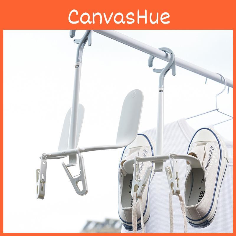 Windproof Hanging Shoe Rack For Balcony Adjustable Rotating Plastic Hanger