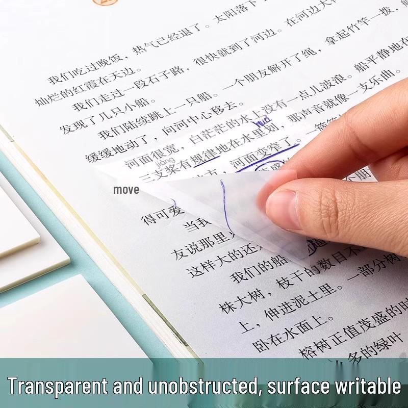 Japanese-Style Transparent Sticky Notes: Waterproof, Writable, Quick-Drying Memos for Students