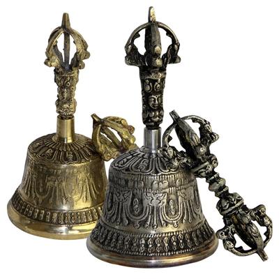 Tibetan Buddhist Meditation Bell and Dorje Set Shiplies Extra Loud Multi-Purpose Hand Call Bell