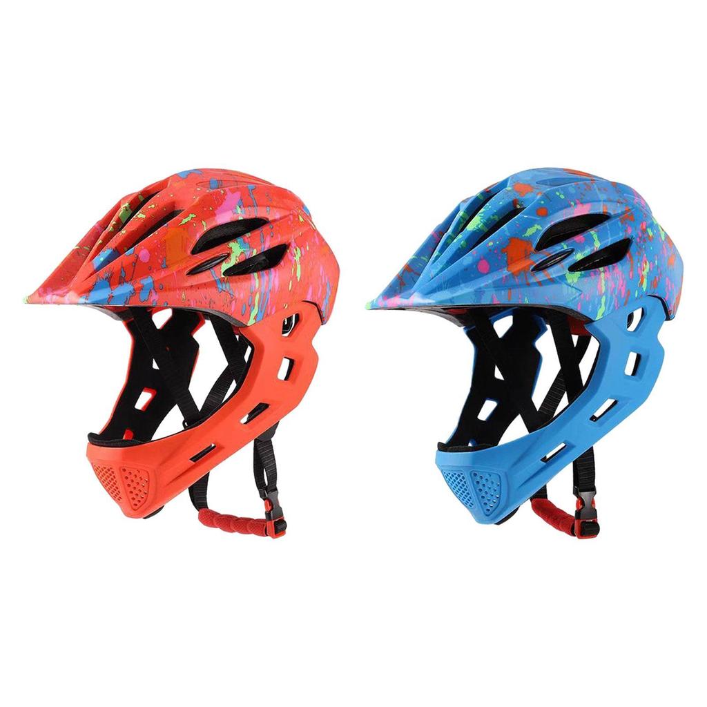 Kids Bike Helmet Impact Resistance Trendy Cycling Helmet Full Face Helmet for Skateboarding Bicycling Outdoor Sports Biking