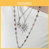 Sun Pendant Necklace With Tassel And Star Shape For Women Elegant Style
