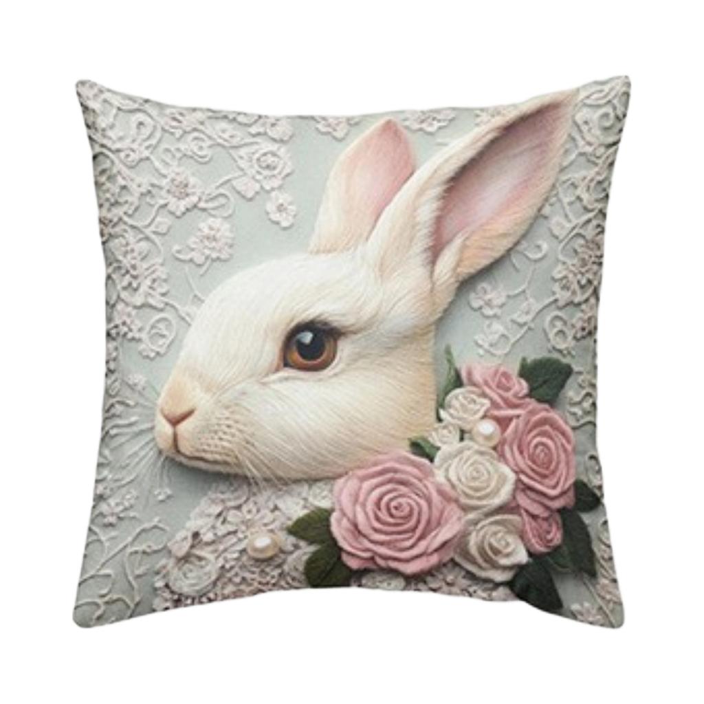 Imitation 3D Rabbits Pillow Cover For Holiday Decoration, Living Room Sofa Cushion, Pillowcase (without Core)