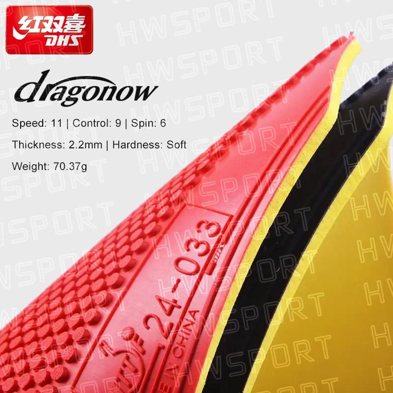 DHS Dragonow Pips Out Table Tennis Rubber Pimples-out Ping Pong Rubber with Elastic Sponge for Fast Attack